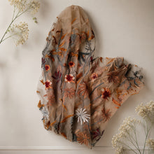 Load image into Gallery viewer, Autumn Flower Floral Veil, Beautiful Wedding Veil with Autumnal Embroidery