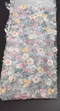 Load image into Gallery viewer, Luxury Pastel 3D Floral Wedding Veil with Sequins & Silver Comb
