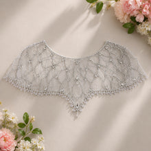 Load image into Gallery viewer, Crystal Embellished Bridal Cape, Wedding Dress Cover Up