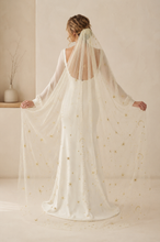 Load image into Gallery viewer, Wedding Cape - Celestial Embroidered Bridal Veil | Up to Cathedral Length