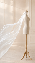Load image into Gallery viewer, Minimalist Chiffon Bridal Scarf Veil | White, Ivory & Black
