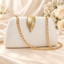 Load image into Gallery viewer, Leaf Clasp Evening Clutch Bag – Bridal & Occasion Bag