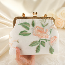 Load image into Gallery viewer, Wild Rose Embroidered Handbag | Vintage Style Bridal Purse