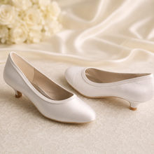 Load image into Gallery viewer, Kitten Heel 4cm Low Bridal Shoes
