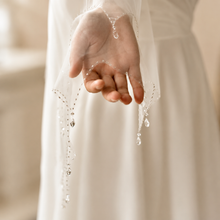 Load image into Gallery viewer, Luxury Crystal Beaded Bridal Veil - With Blusher and Comb