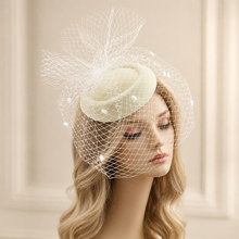 Load image into Gallery viewer, Vintage Pillbox Hat with Veil