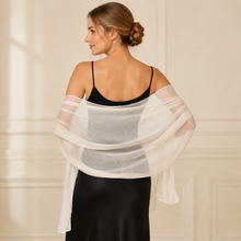 Load image into Gallery viewer, Sheer Chiffon Wedding Shawl – Lightweight Bridal & Occasion Wrap