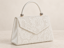 Load image into Gallery viewer, Ivory Lace Bridal Handbag with Top Handle – Sale