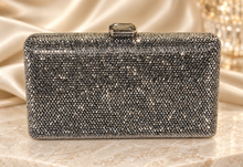 Load image into Gallery viewer, Handmade Crystal Box Clutch Bag – Luxury Evening Purse with Removable Chain