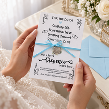 Load image into Gallery viewer, Lucky Silver Sixpence for the Bride – Wedding Day Keepsake Card