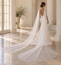 Load image into Gallery viewer, Black Bridal Veil Wings | 300 cm Split Tulle Wedding Cape
