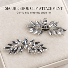 Load image into Gallery viewer, Crystal Leaf Shoe Clips – Removable Bridal Shoe Embellishments