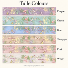 Load image into Gallery viewer, Blue Meadow Embroidered Wedding Veil – Colourful Floral Bridal Veil