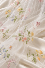 Load image into Gallery viewer, Blue Meadow Embroidered Wedding Veil – Colourful Floral Bridal Veil