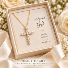 Load image into Gallery viewer, Cross Necklace – 14K Gold Filled D Colour VVS1 Cross Pendant