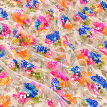 Load image into Gallery viewer, Multicoloured Sequin Floral Bridal Veil | 90–300 cm