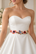 Load image into Gallery viewer, Orange Secret Garden Floral Embroidered Bridal Belt
