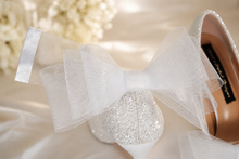 Load image into Gallery viewer, Asymmetrical Organza Bridal Shoe Bow Clips – Oversized Removable Wedding Shoe Bows (Copy)