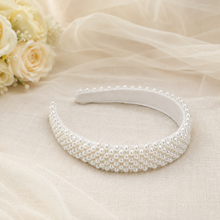 Load image into Gallery viewer, Bridal Pearl Beaded Headband