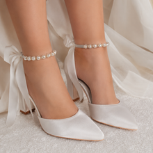 Load image into Gallery viewer, Pearl and Rhinestone Ankle Straps - Shoes Accessories
