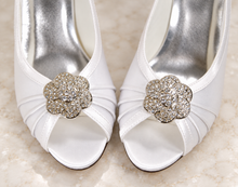 Load image into Gallery viewer, Peep Toe Satin Wedding Shoes | Custom Colours