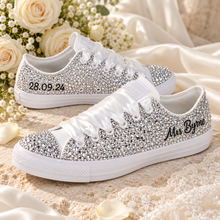 Load image into Gallery viewer, Personalised Crystal Wedding Converse | Hi Top or Low Top