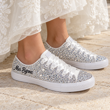Load image into Gallery viewer, Personalised Crystal Wedding Converse | Hi Top or Low Top