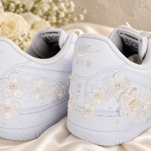 Load image into Gallery viewer, Embroidered Air Force 1 Wedding Trainers | Personalised Floral Bridal AF1s