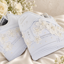 Load image into Gallery viewer, Embroidered Air Force 1 Wedding Trainers | Personalised Floral Bridal AF1s