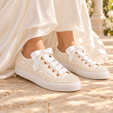 Load image into Gallery viewer, Personalised Pearl Bridal Converse Trainers
