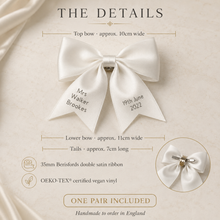 Load image into Gallery viewer, Rainbow Satin Bow Shoe Clips – Personalised Bridal Shoe Accessories