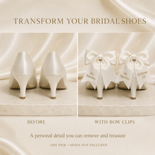 Load image into Gallery viewer, Rainbow Satin Bow Shoe Clips – Personalised Bridal Shoe Accessories