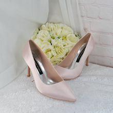 Load image into Gallery viewer, Blush Pink Pointed Toe Court Shoes - UK3 - Ready to Dispatch