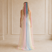 Load image into Gallery viewer, Rainbow Wedding Veil | Unicorn Bright Bridal Veil with Comb