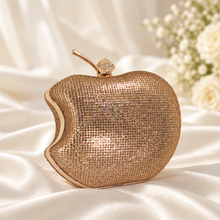 Load image into Gallery viewer, Luxury Crystal Apple Clutch Bag – Bridal & Evening Purse