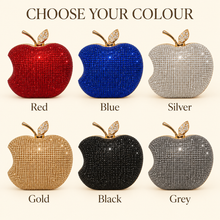 Load image into Gallery viewer, Luxury Crystal Apple Clutch Bag – Bridal & Evening Purse