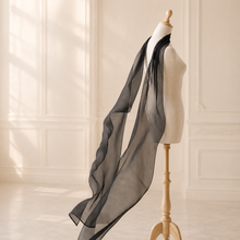 Load image into Gallery viewer, Minimalist Chiffon Bridal Scarf Veil | White, Ivory & Black