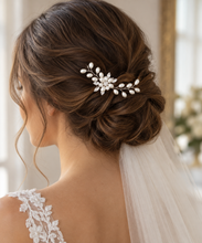 Load image into Gallery viewer, Pearl & Crystal Bridal Hair Pin | Silver, Gold or Rose Gold