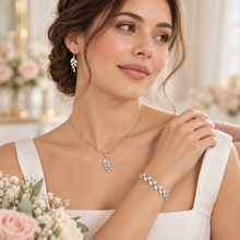 Load image into Gallery viewer, Personalised Crystal Leaf Jewellery Set – Bridesmaid Gift