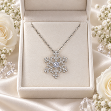 Load image into Gallery viewer, Silver Cubic Zirconia Snowflake Necklace – Personalised Gift Box