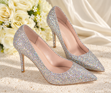 Load image into Gallery viewer, Sparkling Glitter Pointed-Toe Bridal Heels