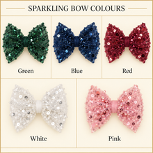 Load image into Gallery viewer, Sparkling Sequin Bow Shoe Clips – Pearl Tulle Bridal Shoe Bows