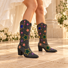 Load image into Gallery viewer, Star Girl Rhinestone Cowgirl Wedding Boots