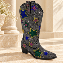 Load image into Gallery viewer, Star Girl Rhinestone Cowgirl Wedding Boots