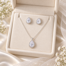 Load image into Gallery viewer, Personalised Teardrop Crystal Jewellery Set – Necklace & Earrings