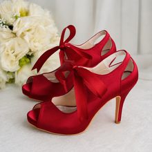Load image into Gallery viewer, Vintage Satin Mary Jane Bridal Shoes