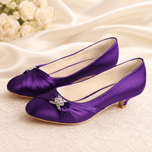 Load image into Gallery viewer, Kitten Heels - 4cm Heel Satin Bridal Shoes