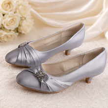 Load image into Gallery viewer, Kitten Heels - 4cm Heel Satin Bridal Shoes