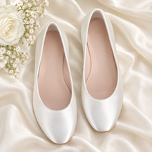 Load image into Gallery viewer, Round Toe Flat Wedding Shoes | Custom Colour Ballet Flats