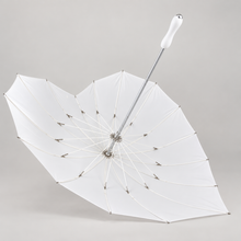 Load image into Gallery viewer, White Heart-Shaped Umbrella – Wedding & Occasion Umbrella